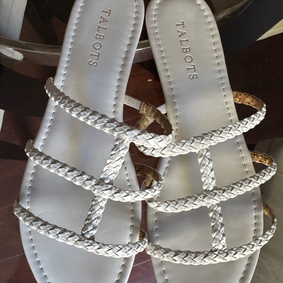 TALBOTS SADIE BRAIDED SLIDES WHITE SIZE 7 - Picture 6 of 6